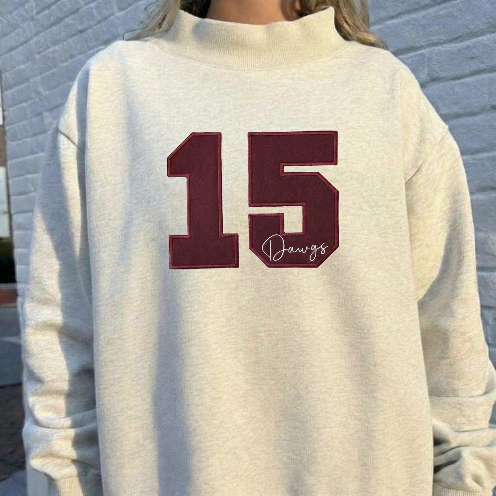 Personalized Team Number Name Mascot Mock Neck 