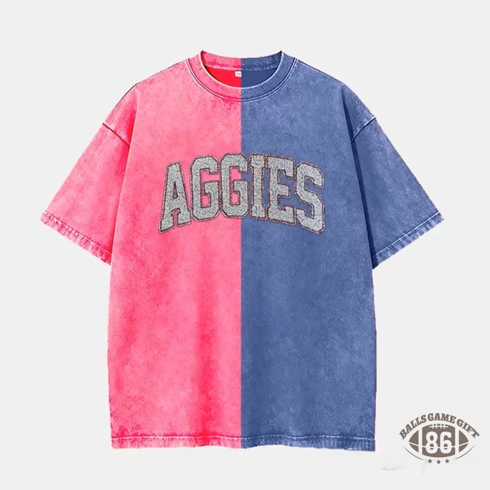 Personalized Sequin Applique Mascot Team Name Game Day Two Tone Washed T-shirt Gifts for Sports Mom
