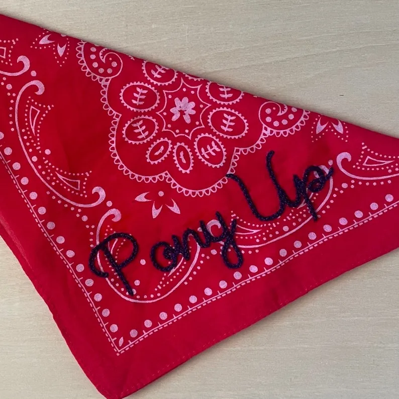 Custom Chain Stitch Team Spirit Bandana Scarf – Personalized Game Day Accessory