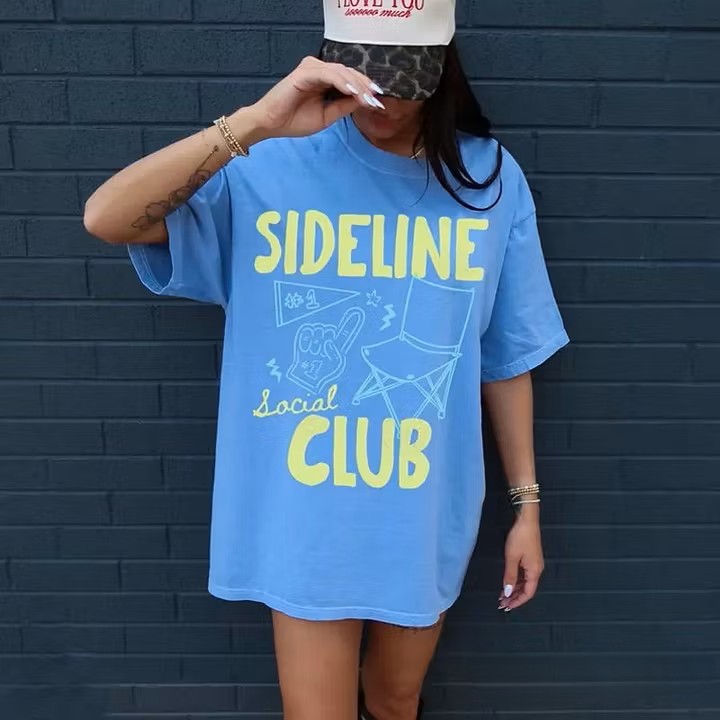 Sideline Social Club Comfort Colors T-Shirt - Game Day Oversized Tee