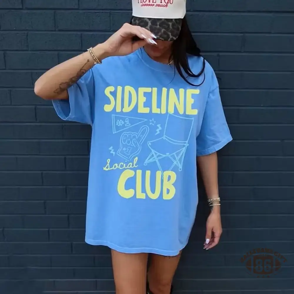 Sideline Social Club Comfort Colors T-Shirt - Game Day Oversized Tee
