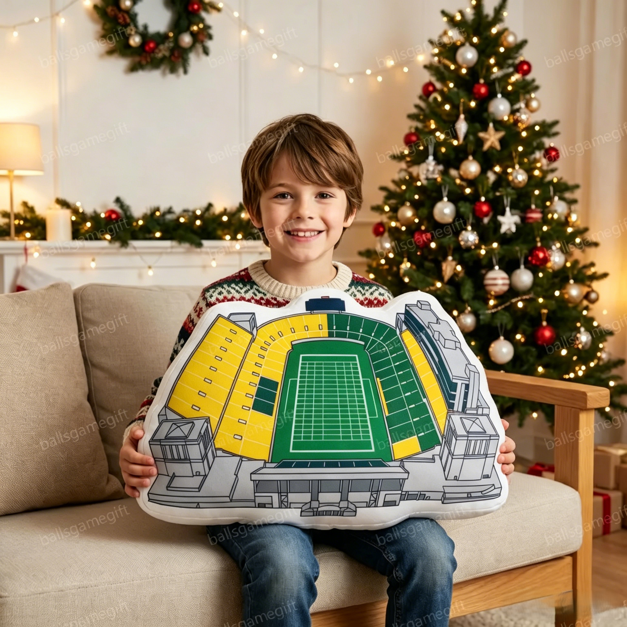 University of Illinois Memorial Stadium Plush Pillow