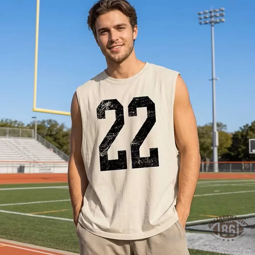 Custom Vintage Varsity Number or Letter Sport Team Washed Tank Top