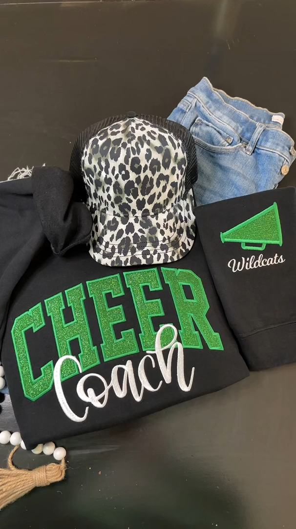 Custom Cheer Coach Glitter Sweatshirt | Personalized Team Name Crewneck
