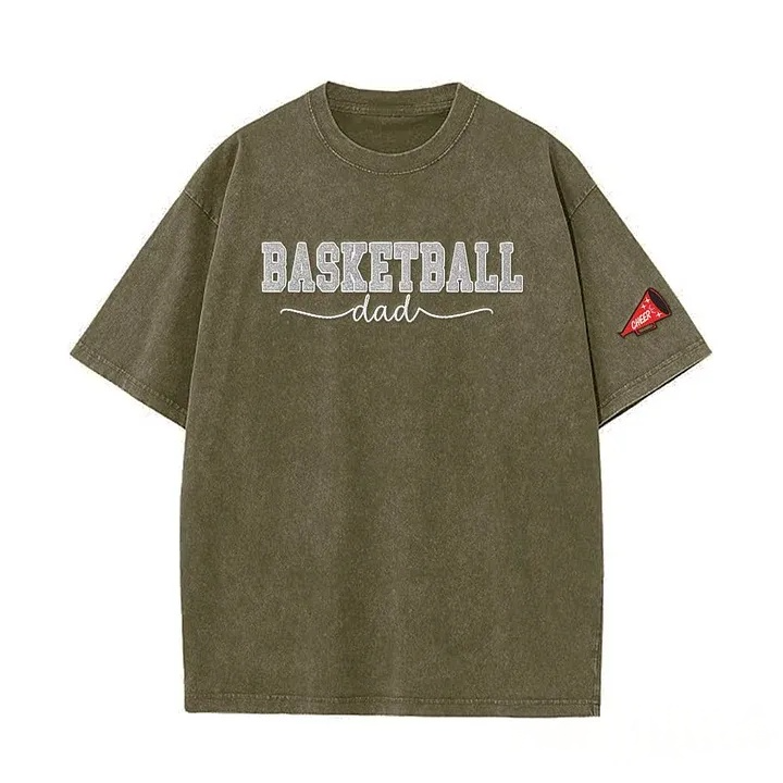 Basketball Mom Side Bow Washed T-shirt with Glitter Embroidered Coquette shirt