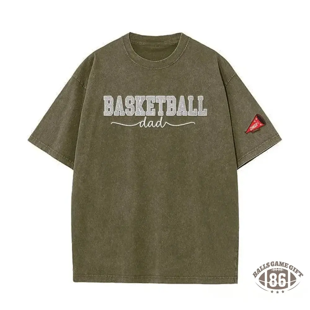 Basketball Mom Side Bow Washed T-shirt with Glitter Embroidered Coquette shirt