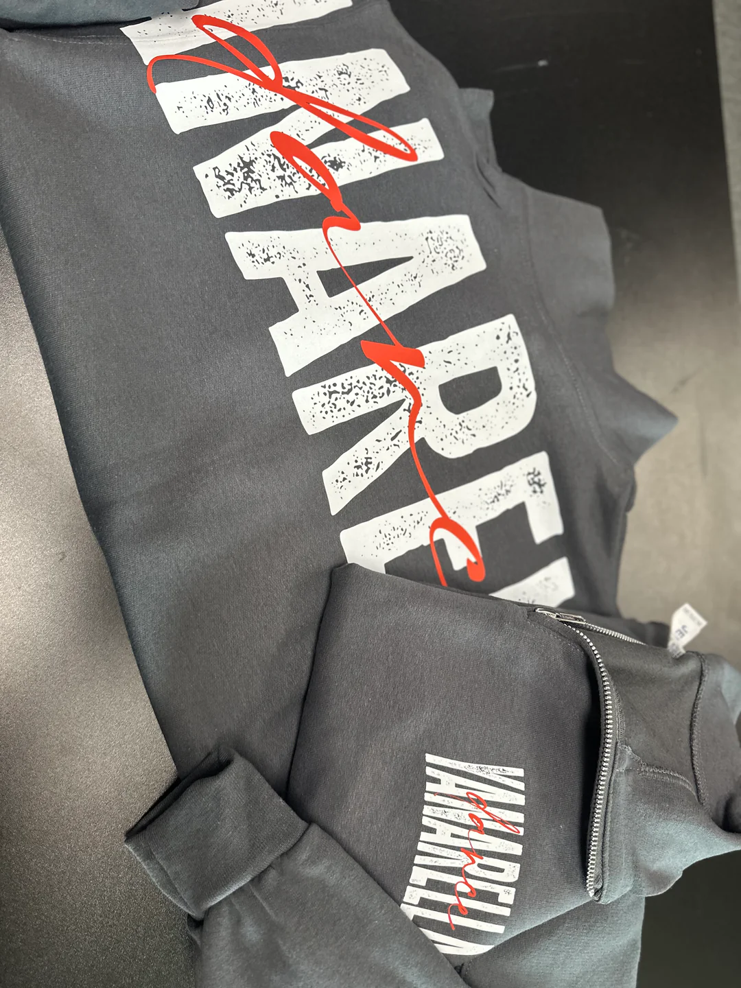 Custom 1/4 Zip Distressed Big Back With Front Print