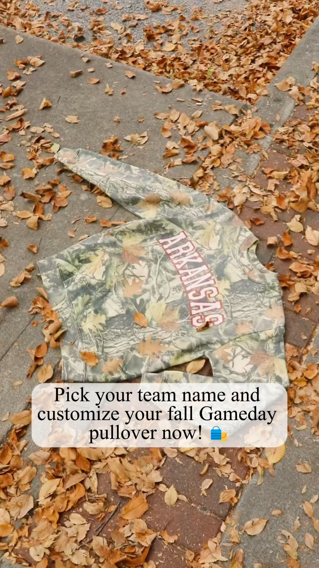 Custom Game Day Camo Leaf Print Eagles Letter Loose Pullover Sweatshirt