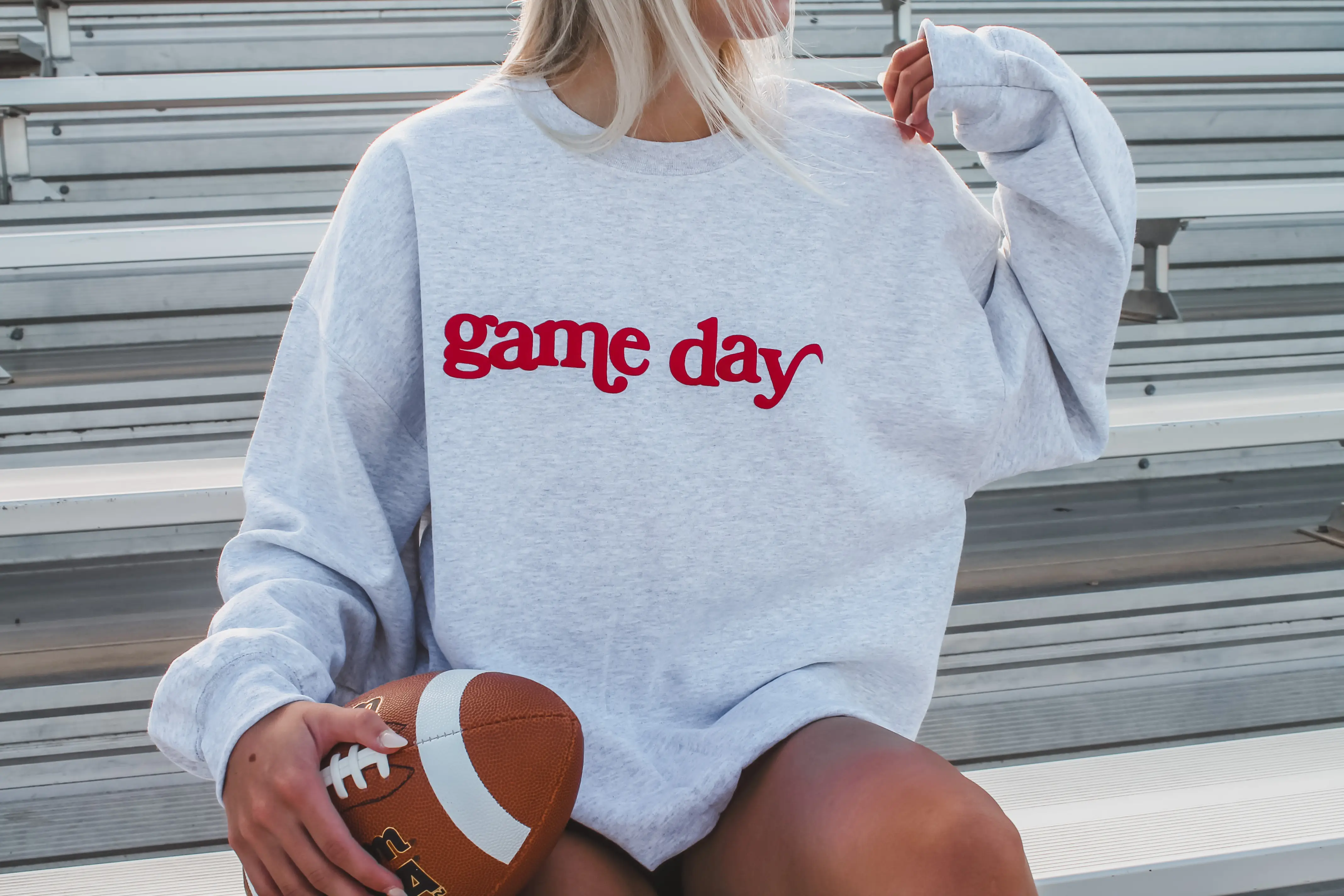 Custom Vintage Oversized Game Day Puff Pullover Crew Gift for Sports Fans