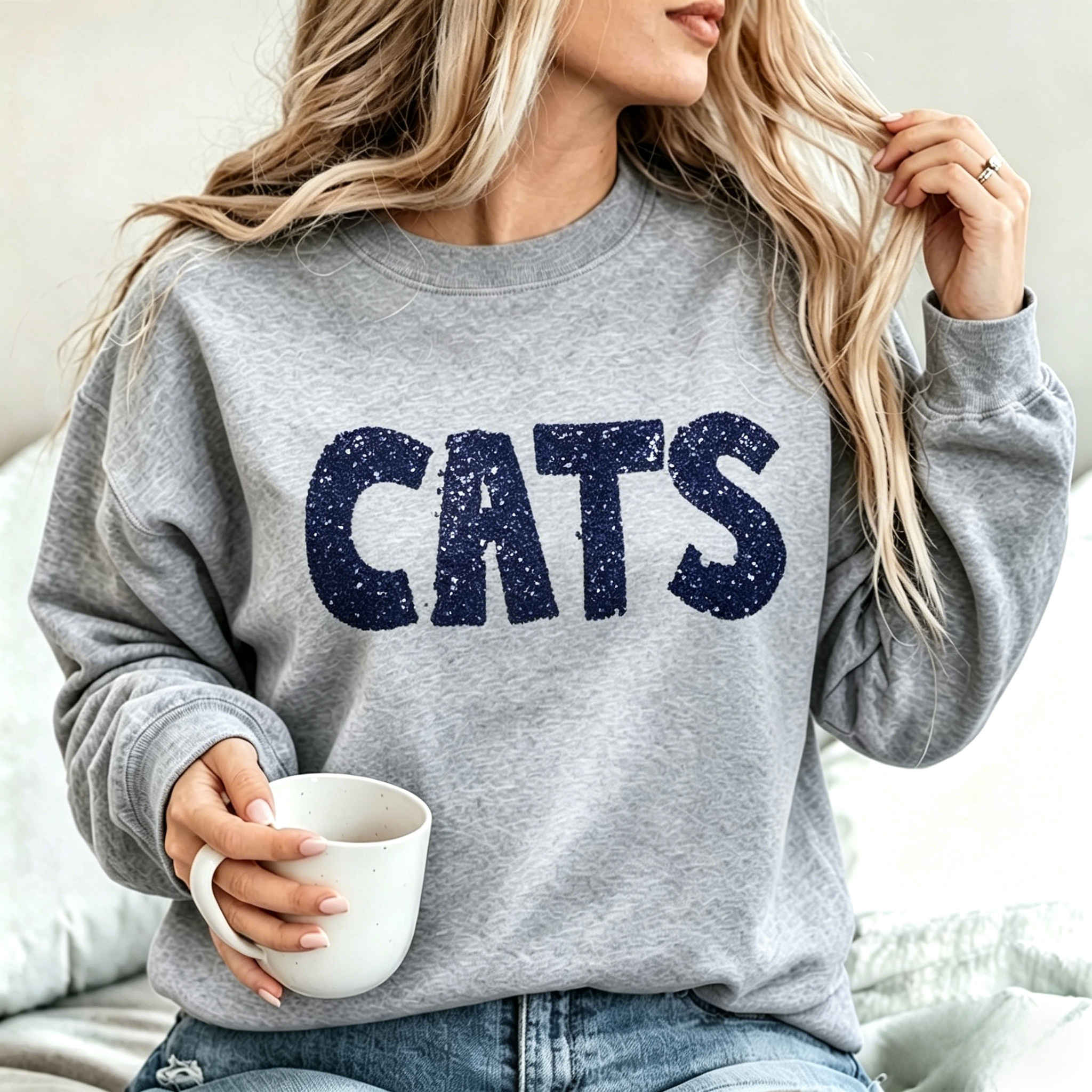 Custom Personalized Sequin Applique Gameday Team Name Mascot Sweatshirt