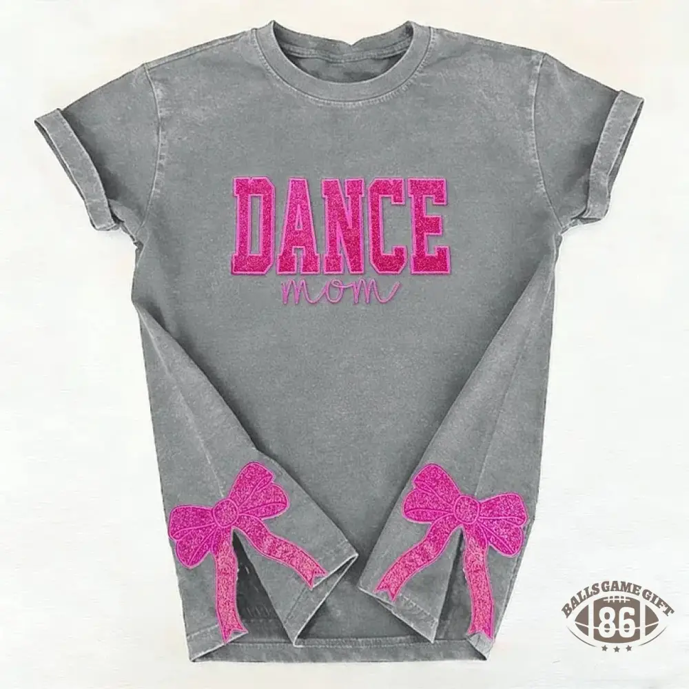Personalized Embroidered Dance Mom Washed T-Shirt with Kids Name on Sleeve