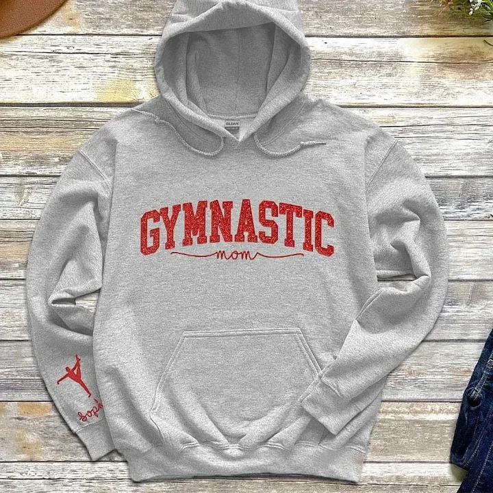 Personalized Gymnastic Glitter Embroidery Hoodie Family Gifts