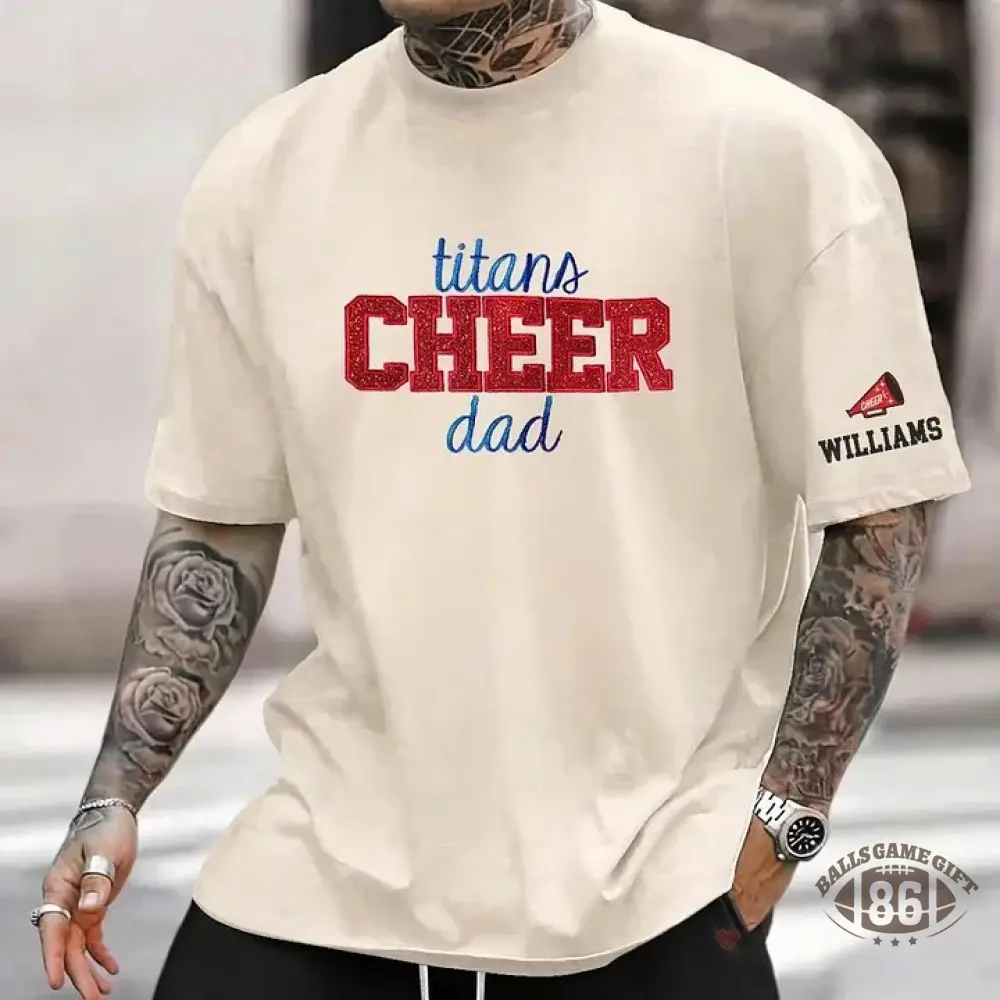 Personalized Custom Glitter Embroidered Cheer Mom Washed T-Shirt