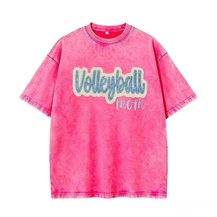 Sequin Volleyball Game Day Distressed T-Shirt with Side Bow Detail