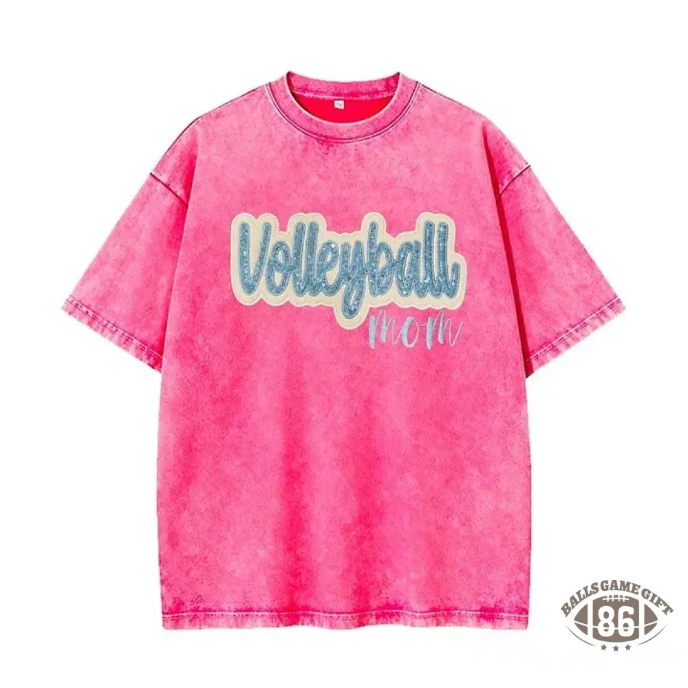 Sequin Volleyball Game Day Distressed T-Shirt with Side Bow Detail