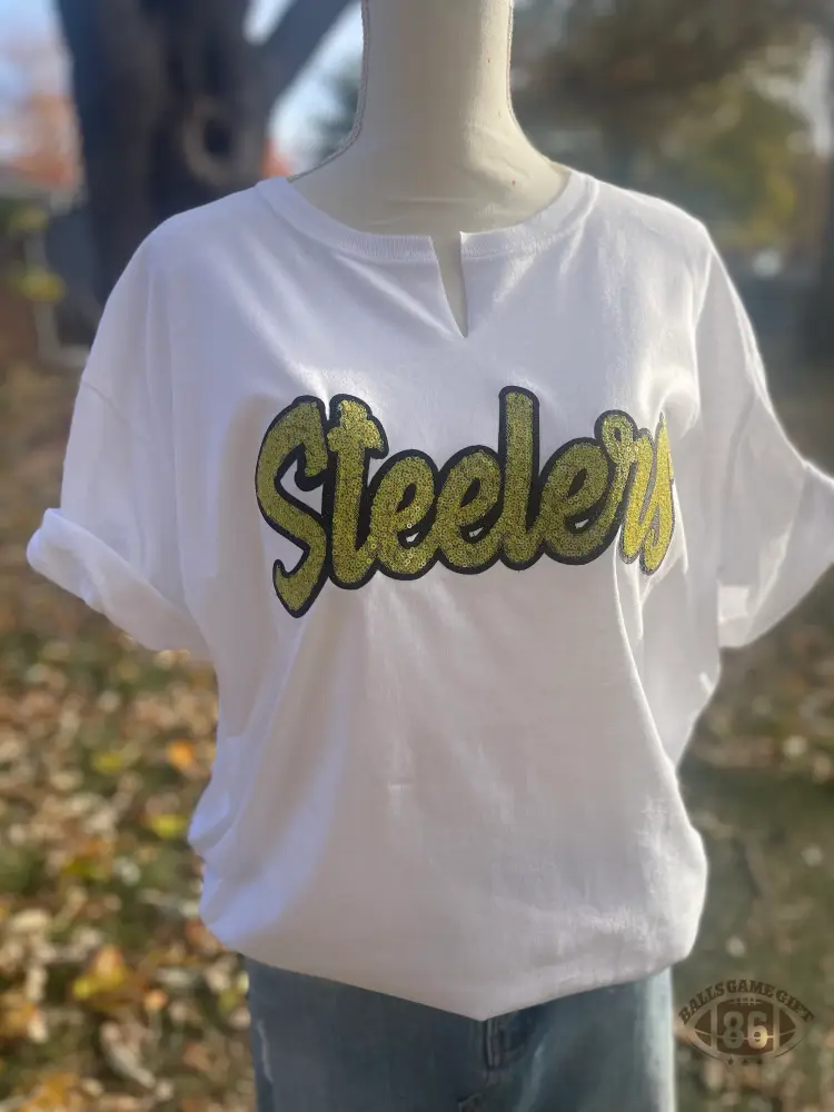 Personalized Team Shirts Custom Sportswear with Mascot Design Sparkle Glitter Sequin T-Shirt for Cheerleading & Events