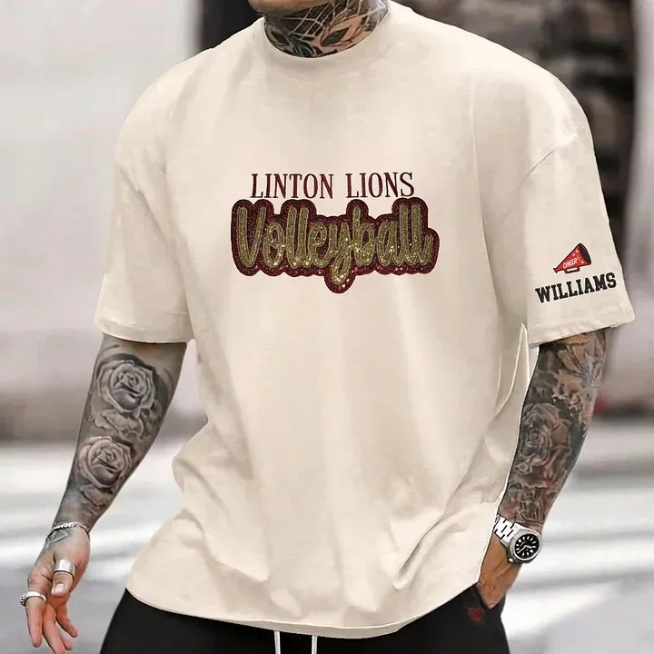 Sequin Volleyball Game Day Distressed T-Shirt with Side Bow Detail