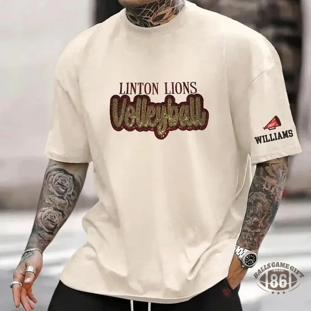 Sequin Volleyball Game Day Distressed T-Shirt with Side Bow Detail