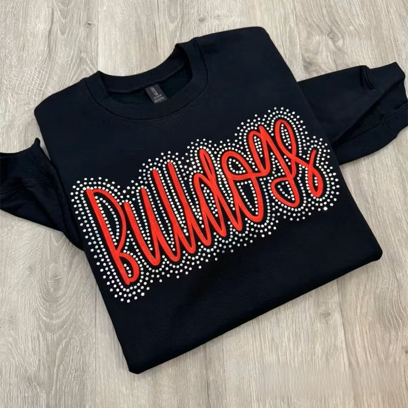 Custom Team Name Lions Embroidered & Bling Sweatshirt T-shirt Hoodie