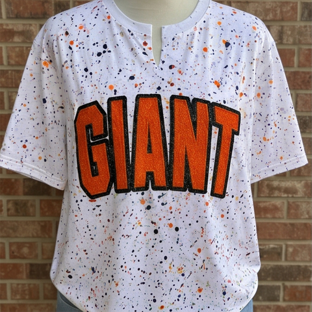 Custom Handmade Dot Mascot shirt Custom Sequin Embroidery Team Name Sweatshirt