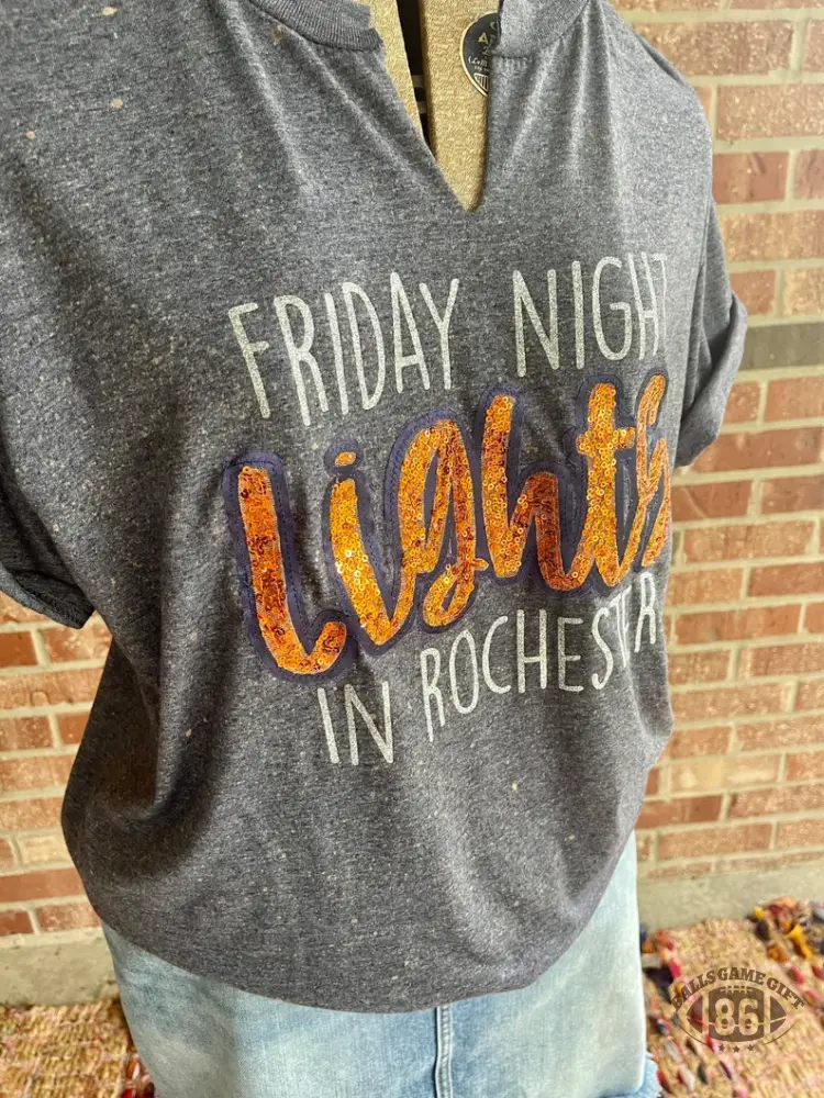 Friday Night Lights Spirit Tee – Glitter Letter Game Day Shirt