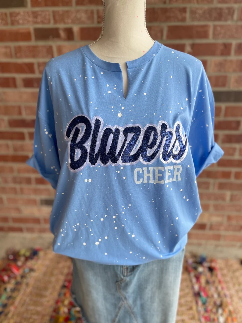 Personalized School Spirit Glitter Tee – Custom Mascot Game Day Shirt