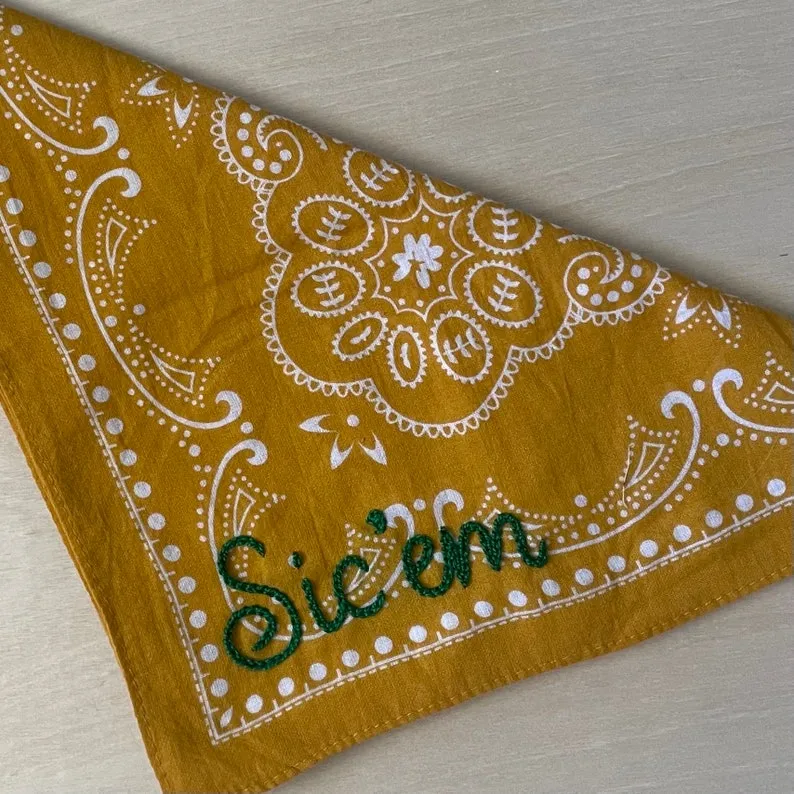 Custom Chain Stitch Team Spirit Bandana Scarf – Personalized Game Day Accessory