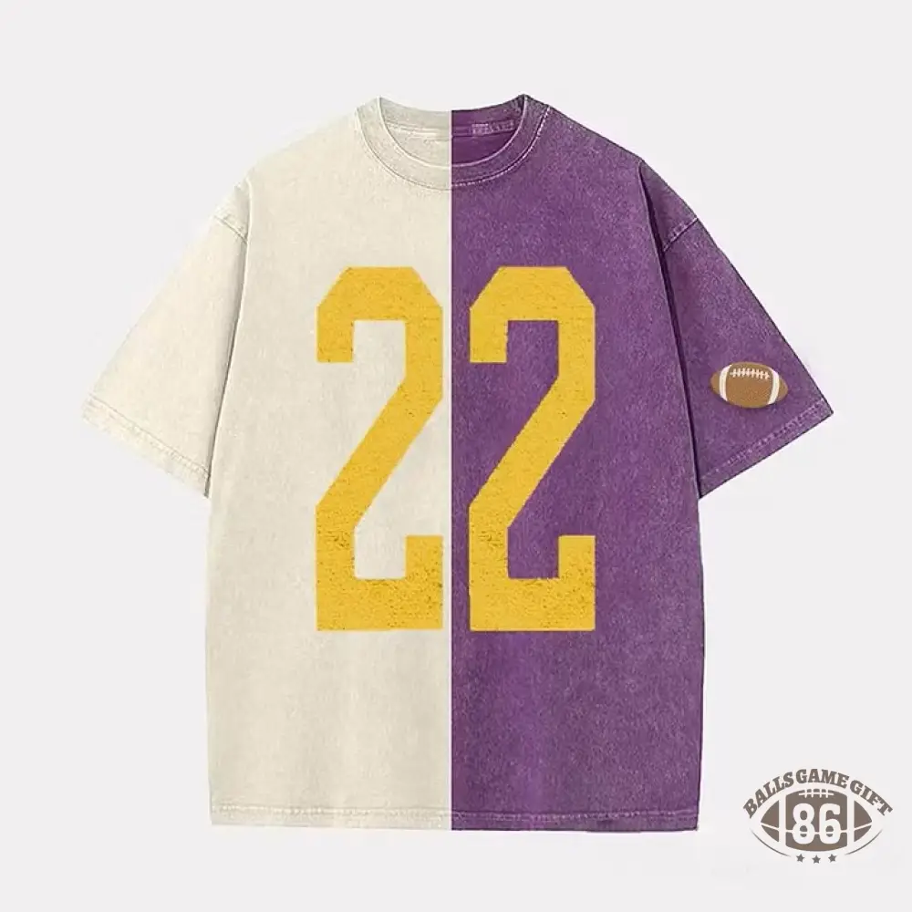 Custom Vintage Varsity Number or Letter Sport Team Two Tone Washed T-Shirt