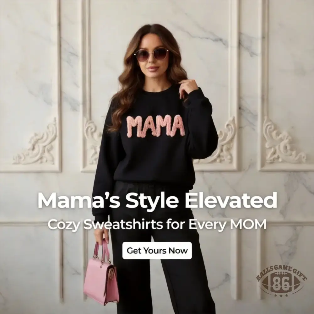 Custom Chenille Yarn Embroidered Mama Sweatshirt with Kids Names on Sleeve Mother’s Day Gift