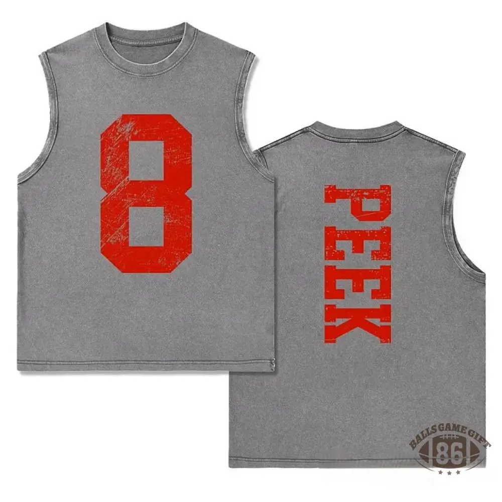 Custom Vintage Varsity Number or Letter Sport Team Washed Tank Top