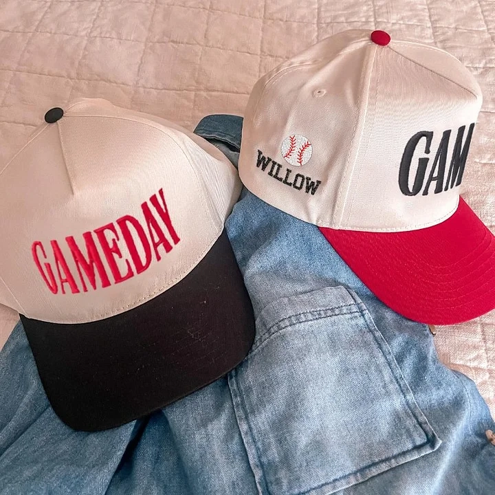 Game Day  Embroidery Baseball Cap with Sport Icon on Side