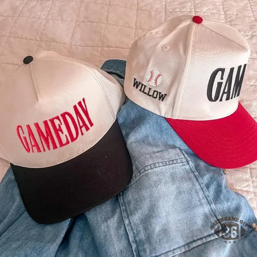 Game Day  Embroidery Baseball Cap with Sport Icon on Side