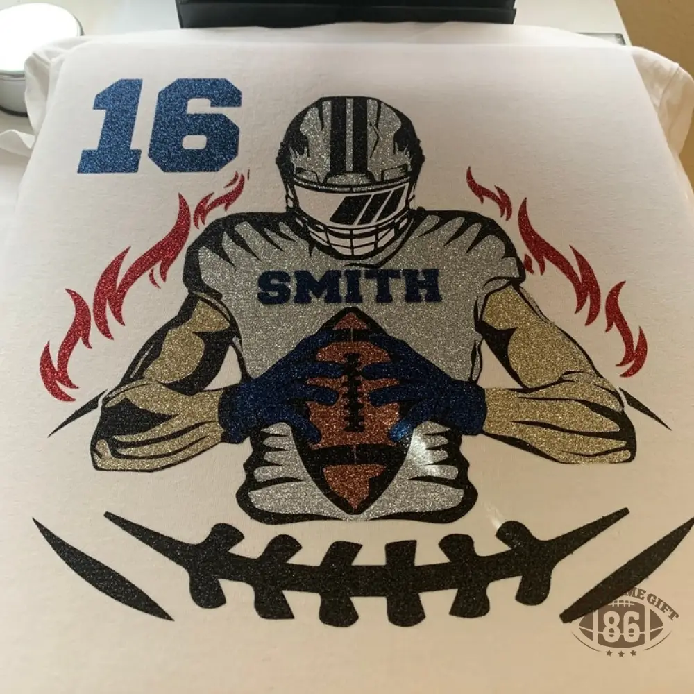 ✨ Game Day Glow On – Shine in Your Custom Glitter Football Tee or Sweatshirt! 🏈