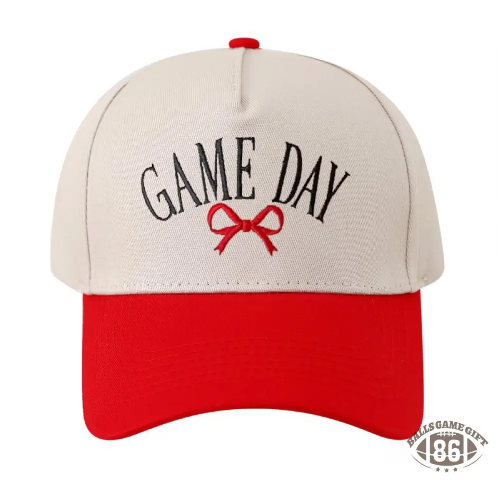 Game Day Sport Bow Embroidery Baseball Cap Sport Mom Gifts