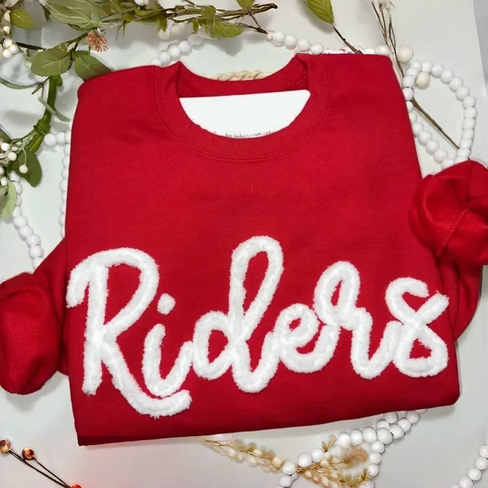 Oversized Team Chenille Embroidered Sweatshirt