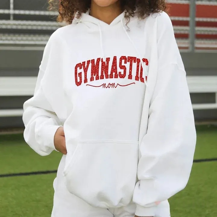 Personalized Gymnastic Glitter Embroidery Hoodie Family Gifts
