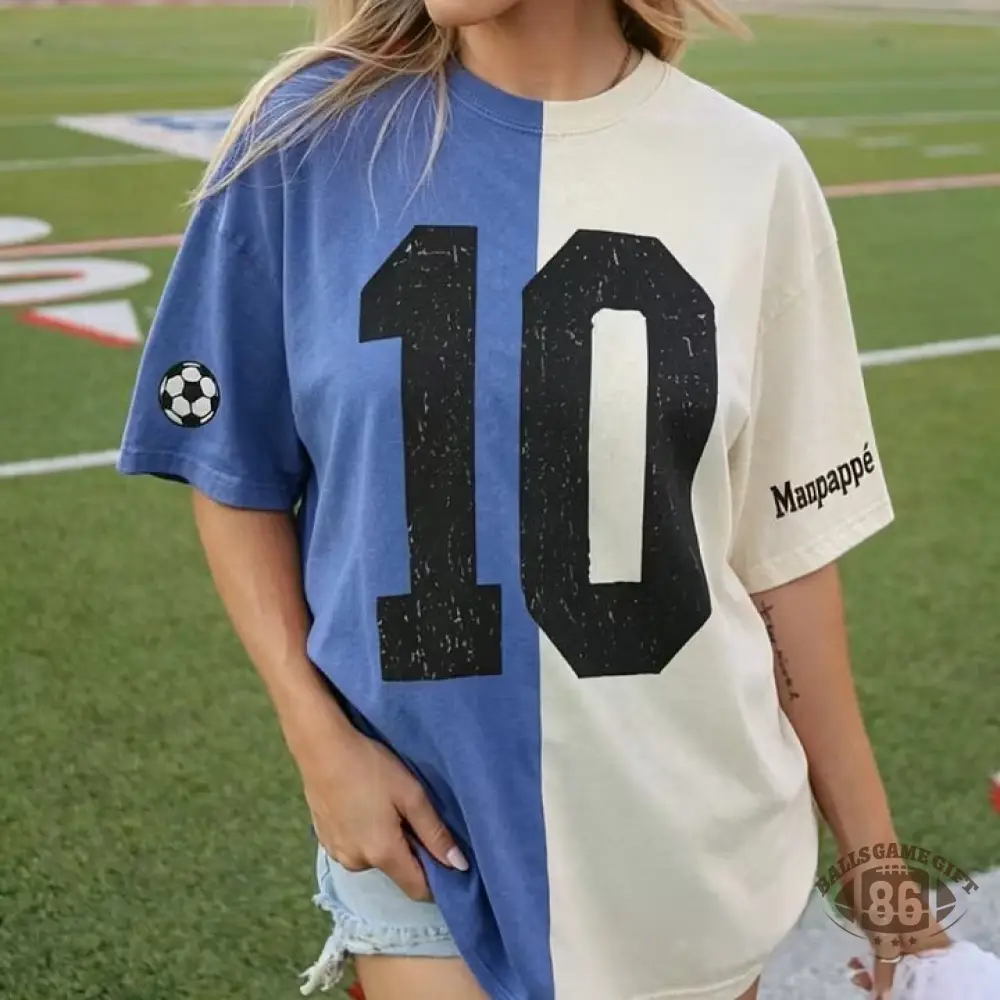 Custom Vintage Varsity Number or Letter Sport Team Two Tone Washed T-Shirt