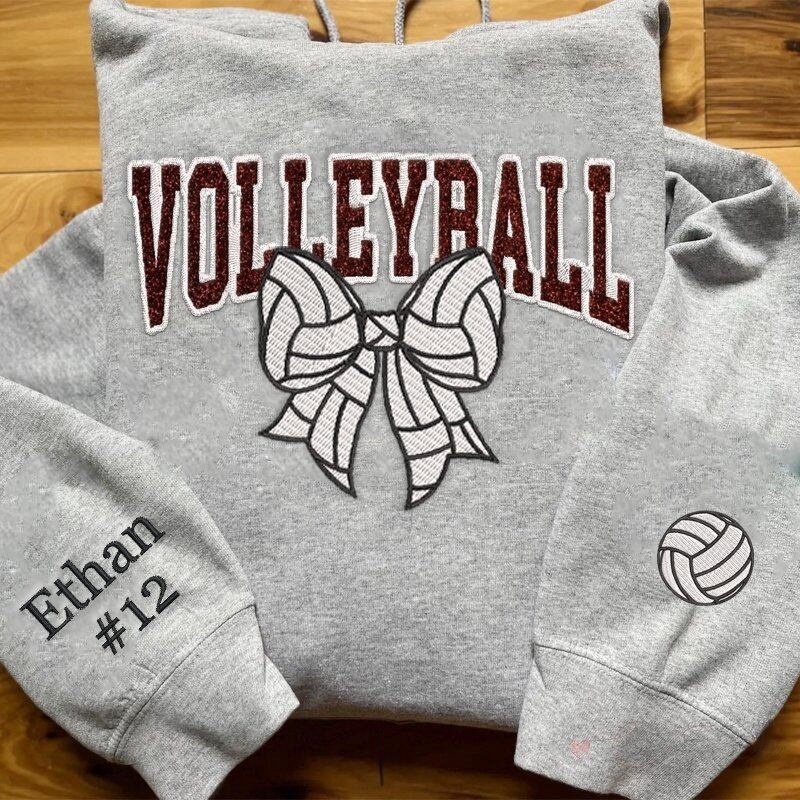 Custom Bow Applique Embroidery Apparel Fan Shirt Player Gift Crewneck Hoodie T-Shirt