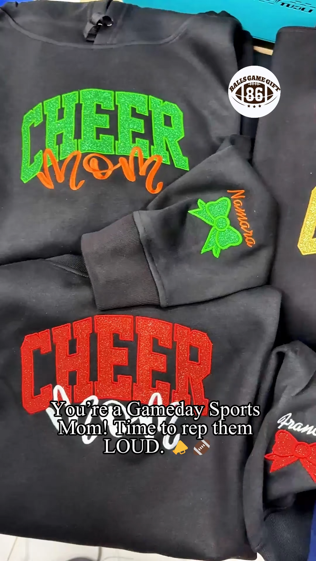 Embroidered Cheer Mom Dad Grandma Sweatshirt 