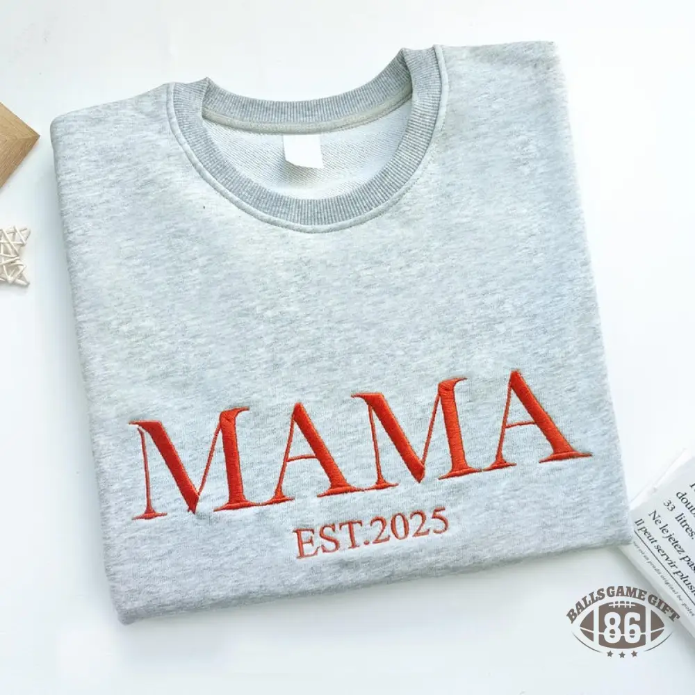 Personalized Mama Full Embroidered Sweatshirt, New Mom Outfit, Mother's Day Gifts.