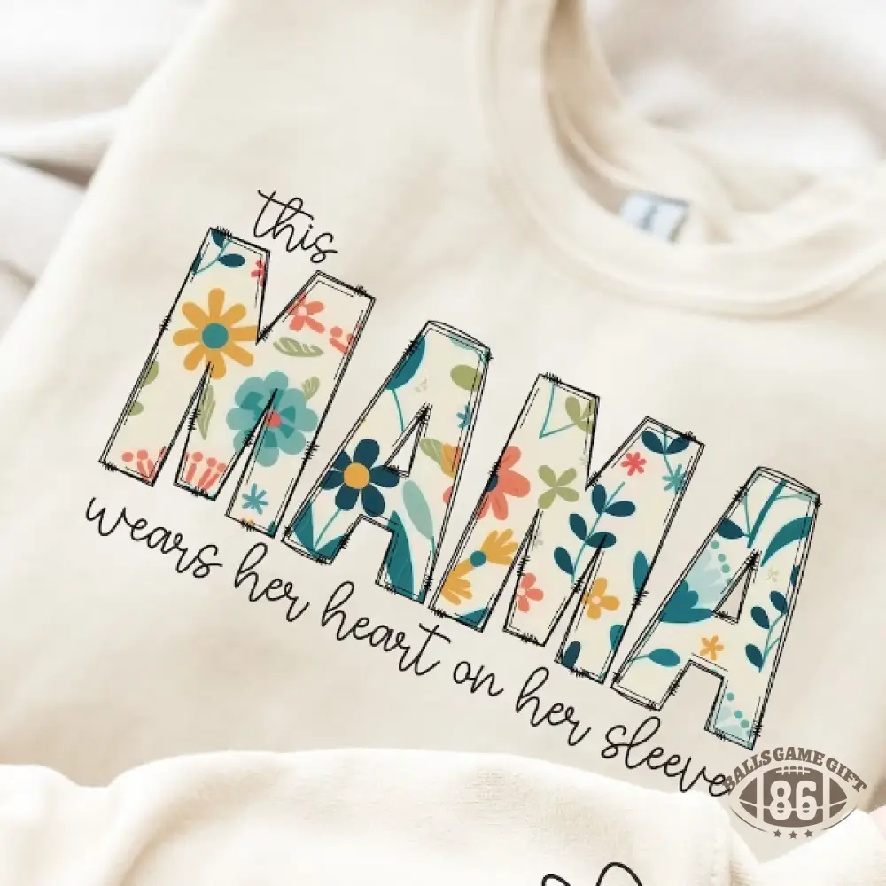 Custom Mama Embroidered Sweatshirt with Names on Sleeve Personalized Mother's Day Gift for Mom