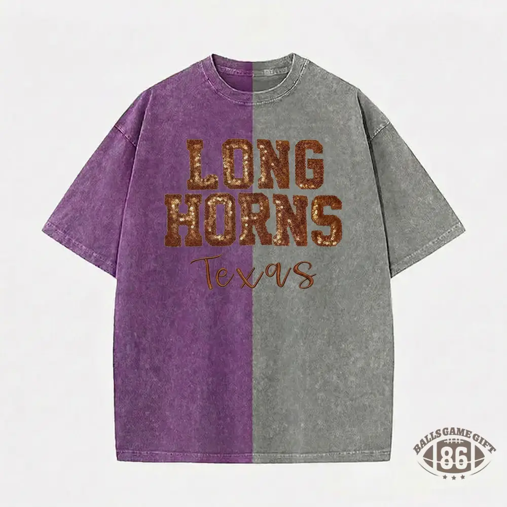 Personalized Sequin Applique Game Day Two Tone Washed T-shirt Gifts for Sports Mom