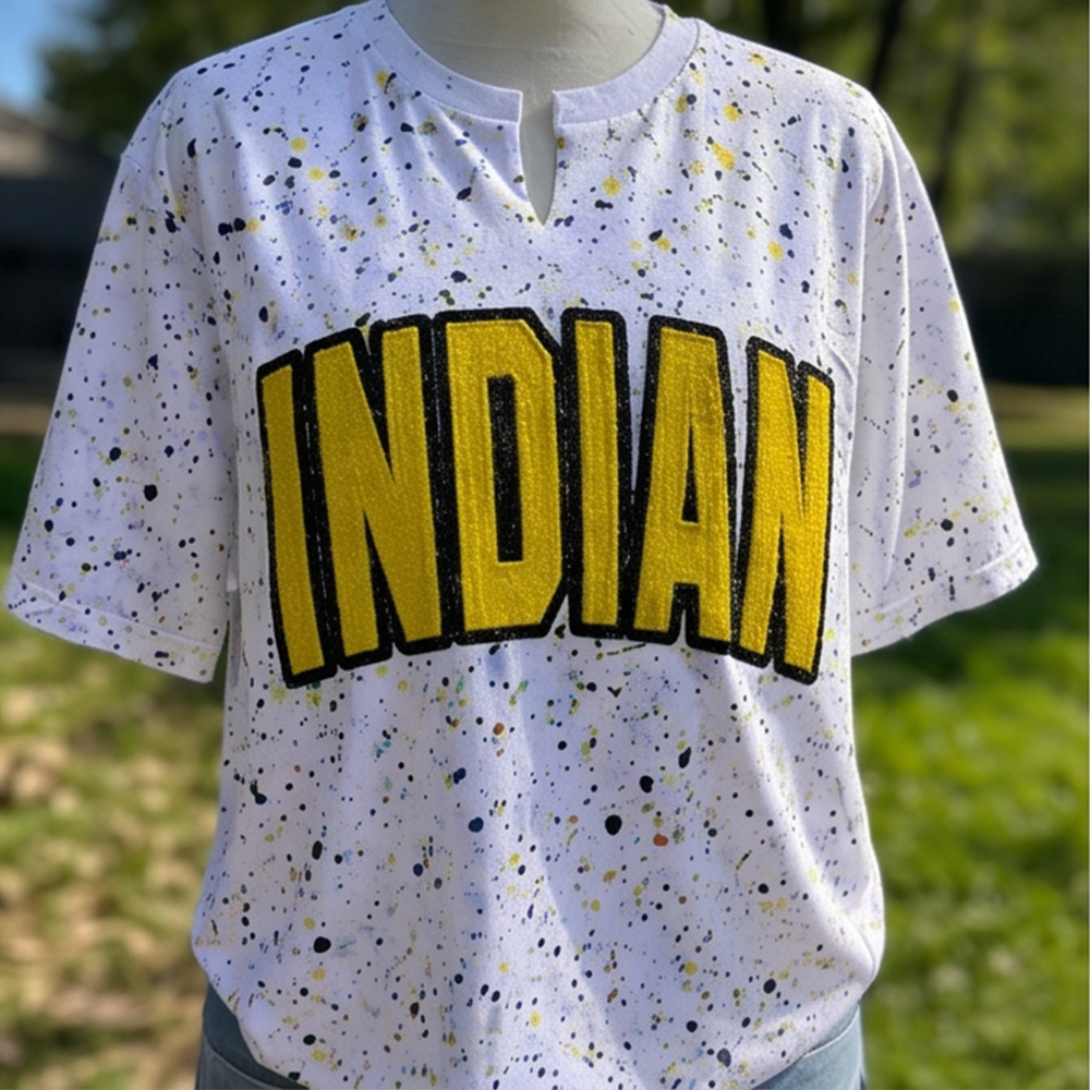 Custom Handmade Dot Mascot shirt Custom Sequin Embroidery Team Name Sweatshirt