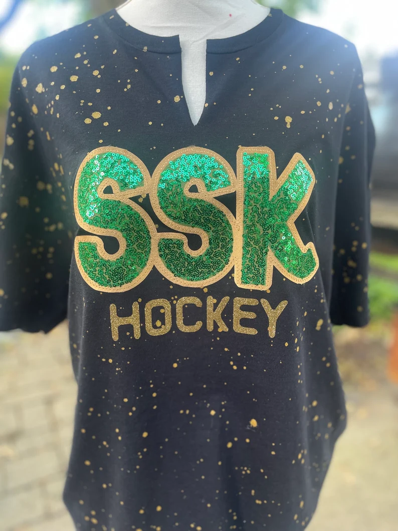 Personalized School Spirit Glitter Tee – Custom Mascot Game Day Shirt