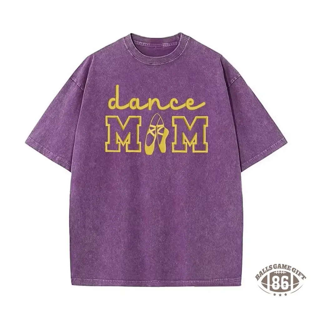 Dance Mom Embroidered Vintage Washed T-Shirt, Oversized Casual Dance Mom Tee