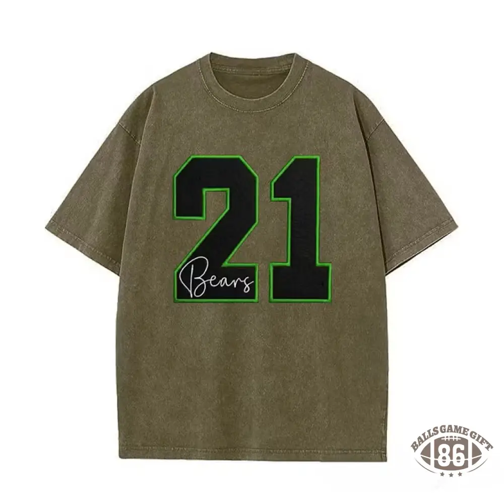 Custom Sports Number T-Shirt, Vintage Washed Team Spirit Casual Top
