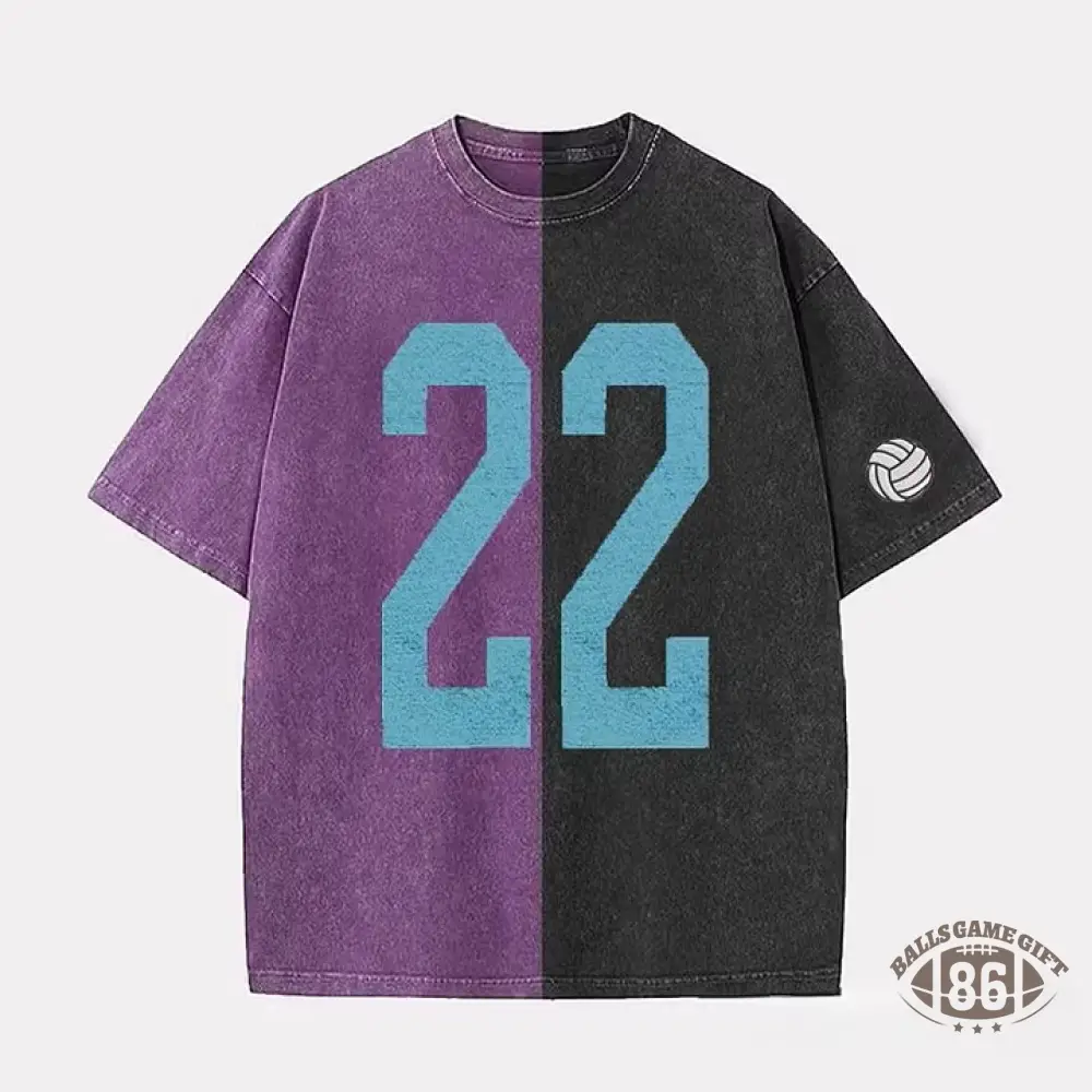 Custom Vintage Varsity Number or Letter Sport Team Two Tone Washed T-Shirt