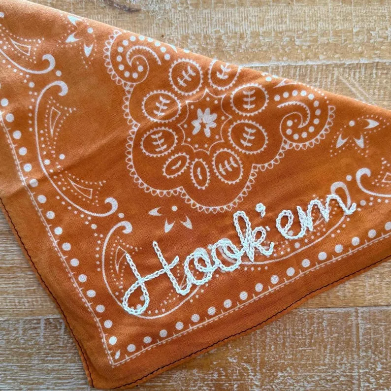 Custom Chain Stitch Team Spirit Bandana Scarf – Personalized Game Day Accessory