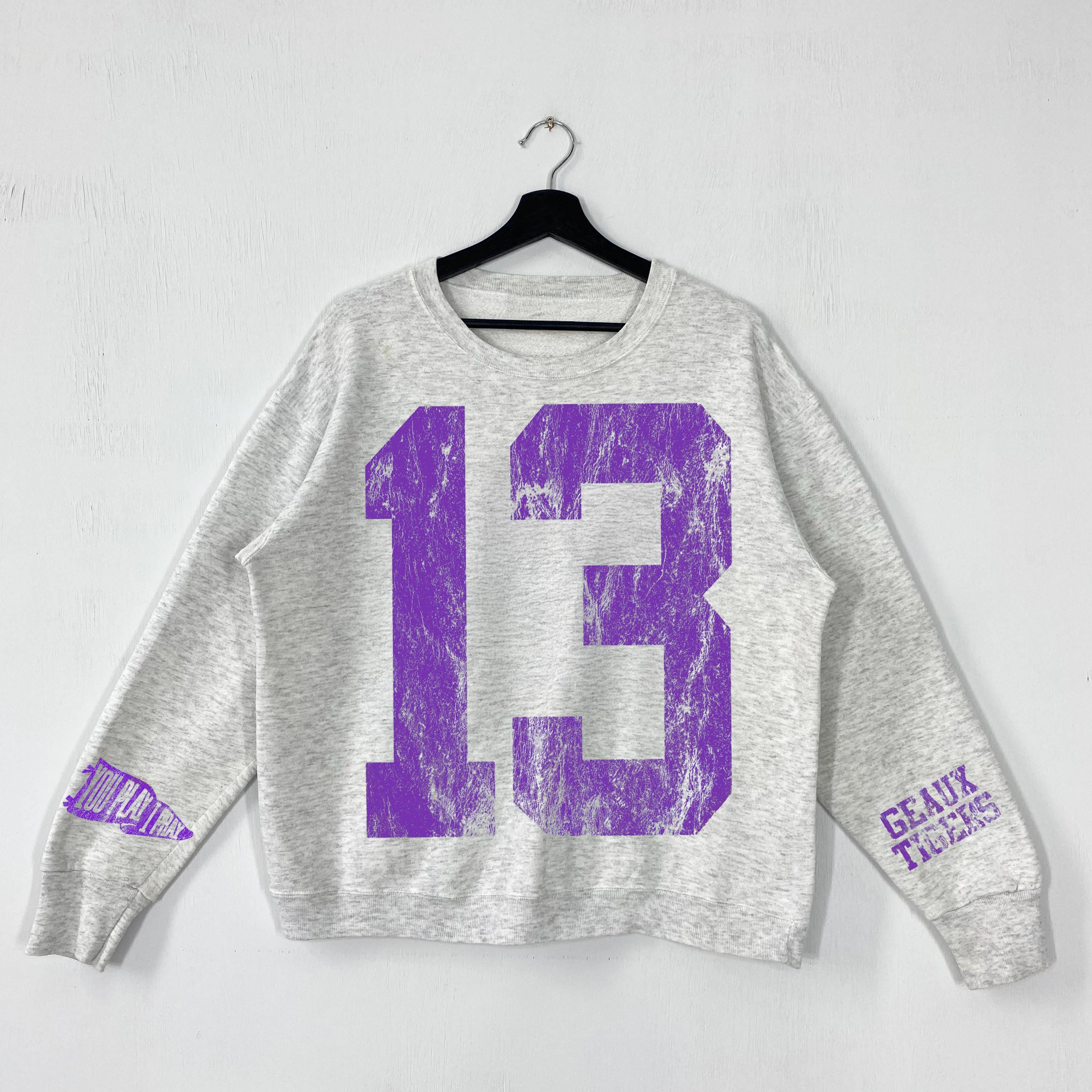Custom Vintage Varsity Number or Letter Sweatshirt | Personalized Print Team Birthday or City Hoodie | Gifts for Sports Mom