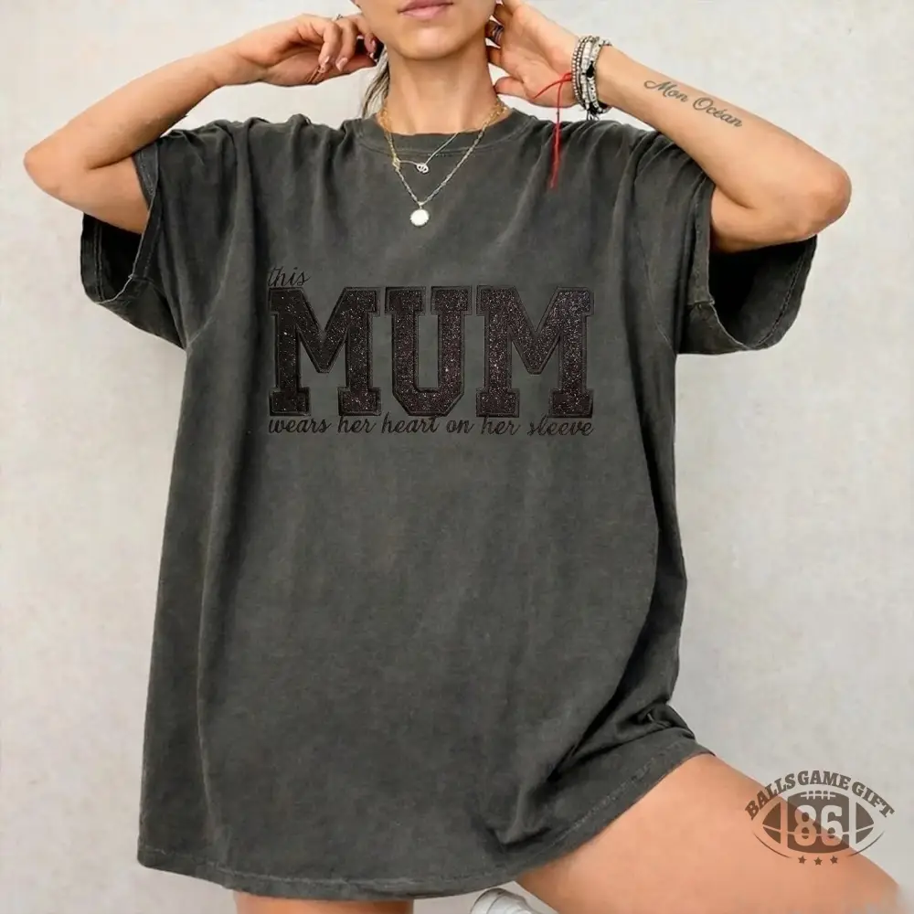 Custom Mama Glitter Embroidered Washed Sweatshirt with Kids' Names  Mother's Day Gift